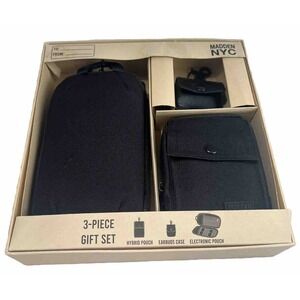 Madden Nyc Travel Hybrid Pouch Electronic Pouch Earbuds Case Set of 3 Gift